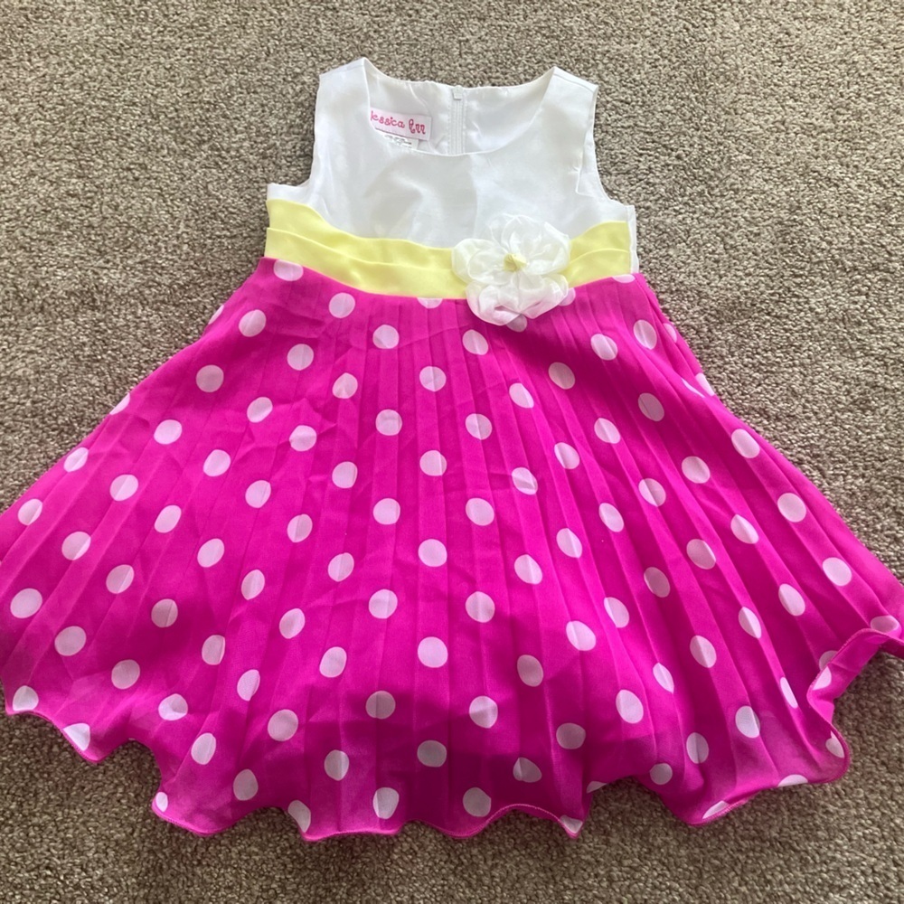Jessica Ann Polka Dot Sleeveless Easter‎ Spring Dress Infant Size 18 months